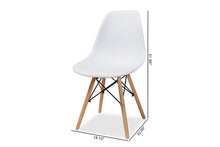 Load image into Gallery viewer, Baxton Studio Jaspen Modern and Contemporary White Finished Polypropylene Plastic and Oak Brown Finished Wood 4-Piece Dining Chair Set
