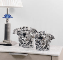 Load image into Gallery viewer, Medusa Vases Silver Set of 2
