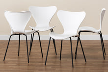 Load image into Gallery viewer, Baxton Studio Jaden Modern and Contemporary White Plastic and Black Metal 4-Piece Dining Chair Set
