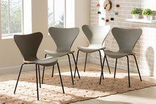 Load image into Gallery viewer, Baxton Studio Jaden Modern and Contemporary Beige Plastic and Black Metal 4-Piece Dining Chair Set
