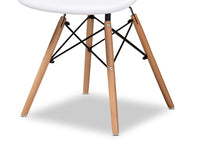 Load image into Gallery viewer, Baxton Studio Galen Modern and Contemporary White Finished Polypropylene Plastic and Oak Brown Finished Wood 4-Piece Dining Chair Set
