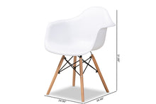 Load image into Gallery viewer, Baxton Studio Galen Modern and Contemporary White Finished Polypropylene Plastic and Oak Brown Finished Wood 4-Piece Dining Chair Set

