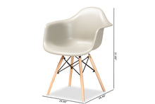 Load image into Gallery viewer, Baxton Studio Galen Modern and Contemporary Beige Finished Polypropylene Plastic and Oak Brown Finished Wood 4-Piece Dining Chair Set
