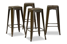 Load image into Gallery viewer, Baxton Studio Horton Modern and Contemporary Industrial Gunmetal Finished Metal 4-Piece Stackable Bar Stool Set
