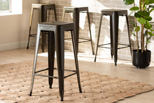 Load image into Gallery viewer, Baxton Studio Horton Modern and Contemporary Industrial Gunmetal Finished Metal 4-Piece Stackable Bar Stool Set
