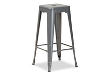 Load image into Gallery viewer, Baxton Studio Horton Modern and Contemporary Industrial Grey Finished Metal 4-Piece Stackable Bar Stool Set
