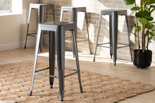 Load image into Gallery viewer, Baxton Studio Horton Modern and Contemporary Industrial Grey Finished Metal 4-Piece Stackable Bar Stool Set
