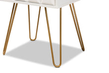 Load image into Gallery viewer, Baxton Studio Holbrook Contemporary Glam and Luxe White Finished Wood and Gold Metal 1-Drawer End Table
