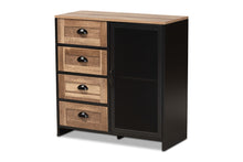 Load image into Gallery viewer, Baxton Studio Connell Modern and Contemporary Industrial Two-Tone Natural Brown and Black Finished Wood and Black Metal Sideboard Buffet
