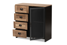 Load image into Gallery viewer, Baxton Studio Connell Modern and Contemporary Industrial Two-Tone Natural Brown and Black Finished Wood and Black Metal Sideboard Buffet
