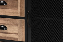 Load image into Gallery viewer, Baxton Studio Connell Modern and Contemporary Industrial Two-Tone Natural Brown and Black Finished Wood and Black Metal Sideboard Buffet
