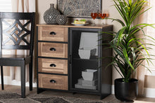 Load image into Gallery viewer, Baxton Studio Connell Modern and Contemporary Industrial Two-Tone Natural Brown and Black Finished Wood and Black Metal Sideboard Buffet
