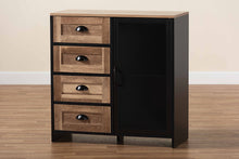 Load image into Gallery viewer, Baxton Studio Connell Modern and Contemporary Industrial Two-Tone Natural Brown and Black Finished Wood and Black Metal Sideboard Buffet

