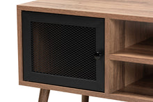 Load image into Gallery viewer, Baxton Studio Yuna Mid-Century Modern Transitional Natural Brown Finished Wood and Black Metal 1-Door Coffee Table
