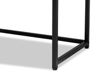 Load image into Gallery viewer, Baxton Studio Ardon Bohemian Light Brown Finished Wood and Black Metal 2-Door Storage Cabinet with Natural Rattan
