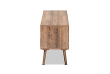 Load image into Gallery viewer, Baxton Studio Leane Modern and Contemporary Natural Brown Finished and Multi-Colored Wood 3-Drawer TV Stand
