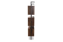 Load image into Gallery viewer, Baxton Studio Aldis Modern Industrial Walnut Brown Finished Wood and Black Metal 3-Tier Display Shelf

