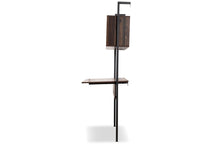 Load image into Gallery viewer, Baxton Studio Fariat Modern Industrial Walnut Brown Finished Wood and Black Metal Display Shelf with Desk

