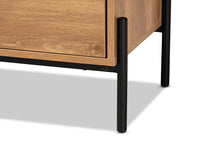 Load image into Gallery viewer, Baxton Studio Tasman Modern and Contemporary Industrial Natural Brown Finished Wood and Black Metal 2-Door TV Stand

