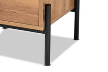 Load image into Gallery viewer, Baxton Studio Tasman Modern and Contemporary Industrial Natural Brown Finished Wood and Black Metal End Table
