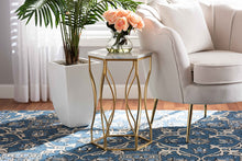 Load image into Gallery viewer, Baxton Studio Kalena Modern and Contemporary Gold Metal End Table with Marble Tabletop
