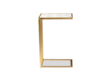 Load image into Gallery viewer, Baxton Studio Parkin Modern and Contemporary Gold Finished Metal C Shaped End Table with Marble Tabletop
