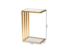 Load image into Gallery viewer, Baxton Studio Parkin Modern and Contemporary Gold Finished Metal C Shaped End Table with Marble Tabletop
