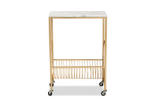 Load image into Gallery viewer, Baxton Studio Jacek Modern and Contemporary Gold Finished Metal Wine Cart with Marble Tabletop
