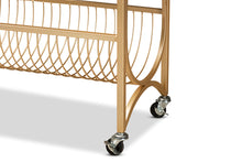 Load image into Gallery viewer, Baxton Studio Jacek Modern and Contemporary Gold Finished Metal Wine Cart with Marble Tabletop
