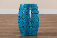 Load image into Gallery viewer, Baxton Studio Lavinia Modern and Contemporary Blue Finished Metal Outdoor Side Table
