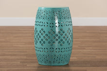 Load image into Gallery viewer, Baxton Studio Lavinia Modern and Contemporary Teal Finished Metal Outdoor Side Table
