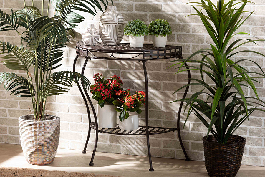 Baxton Studio Laraine Modern and Contemporary Black Metal Outdoor Console Table