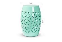 Load image into Gallery viewer, Baxton Studio Hallie Modern and Contemporary Aqua Finished Metal Outdoor Side Table
