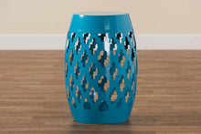 Load image into Gallery viewer, Baxton Studio Branson Modern and Contemporary Blue Finished Metal Outdoor Side Table
