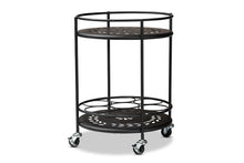 Load image into Gallery viewer, Baxton Studio Dallan Modern Industrial Black Metal 2-Tier Kitchen Cart
