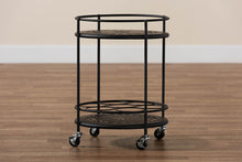 Load image into Gallery viewer, Baxton Studio Dallan Modern Industrial Black Metal 2-Tier Kitchen Cart
