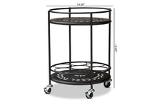 Load image into Gallery viewer, Baxton Studio Dallan Modern Industrial Black Metal 2-Tier Kitchen Cart
