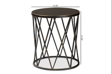 Load image into Gallery viewer, Baxton Studio Finnick Modern Industrial Antique Black finished Metal End Table
