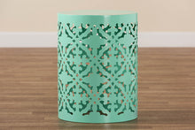 Load image into Gallery viewer, Baxton Studio Jamila Modern and Contemporary Aqua Finished metal Outdoor Side Table
