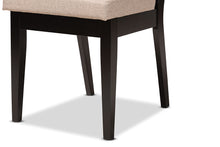 Load image into Gallery viewer, Baxton Studio Rosa Modern and Contemporary Sand Fabric Upholstered and Dark Brown Finished Wood 7-Piece Dining Set
