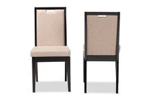 Load image into Gallery viewer, Baxton Studio Octavia Modern and Contemporary Sand Fabric Upholstered and Dark Brown Finished Wood 2-Piece Dining Chair Set
