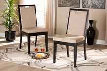 Load image into Gallery viewer, Baxton Studio Octavia Modern and Contemporary Sand Fabric Upholstered and Dark Brown Finished Wood 2-Piece Dining Chair Set
