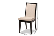 Load image into Gallery viewer, Baxton Studio Octavia Modern and Contemporary Sand Fabric Upholstered and Dark Brown Finished Wood 2-Piece Dining Chair Set
