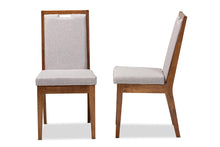 Load image into Gallery viewer, Baxton Studio Octavia Modern and Contemporary Grey Fabric Upholstered and Walnut Brown Finished Wood 2-Piece Dining Chair Set
