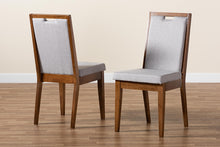 Load image into Gallery viewer, Baxton Studio Octavia Modern and Contemporary Grey Fabric Upholstered and Walnut Brown Finished Wood 2-Piece Dining Chair Set
