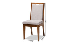 Load image into Gallery viewer, Baxton Studio Octavia Modern and Contemporary Grey Fabric Upholstered and Walnut Brown Finished Wood 2-Piece Dining Chair Set
