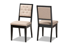 Load image into Gallery viewer, Baxton Studio Gideon Modern and Contemporary Sand Fabric Upholstered and Dark Brown Finished Wood 2-Piece Dining Chair Set
