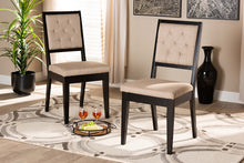 Load image into Gallery viewer, Baxton Studio Gideon Modern and Contemporary Sand Fabric Upholstered and Dark Brown Finished Wood 2-Piece Dining Chair Set
