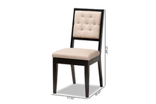 Load image into Gallery viewer, Baxton Studio Gideon Modern and Contemporary Sand Fabric Upholstered and Dark Brown Finished Wood 2-Piece Dining Chair Set
