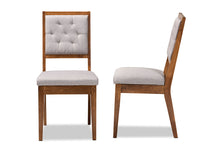 Load image into Gallery viewer, Baxton Studio Gideon Modern and Contemporary Grey Fabric Upholstered and Walnut Brown Finished Wood 2-Piece Dining Chair Set
